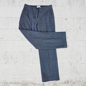 L L Bean Gray Brushed Flannel Classic Bootcut Flare Dress Pants Trousers Size 4P